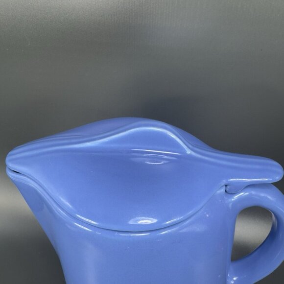 Vintage 1930s Universal Potteries Tip Top Jug Refrigerator Pitcher Lid Blue VTG - Picture 14 of 16